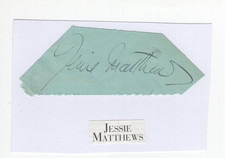 Jessie Matthews (1907-1981) Signed Clip +  Photo / Autographed English Actress