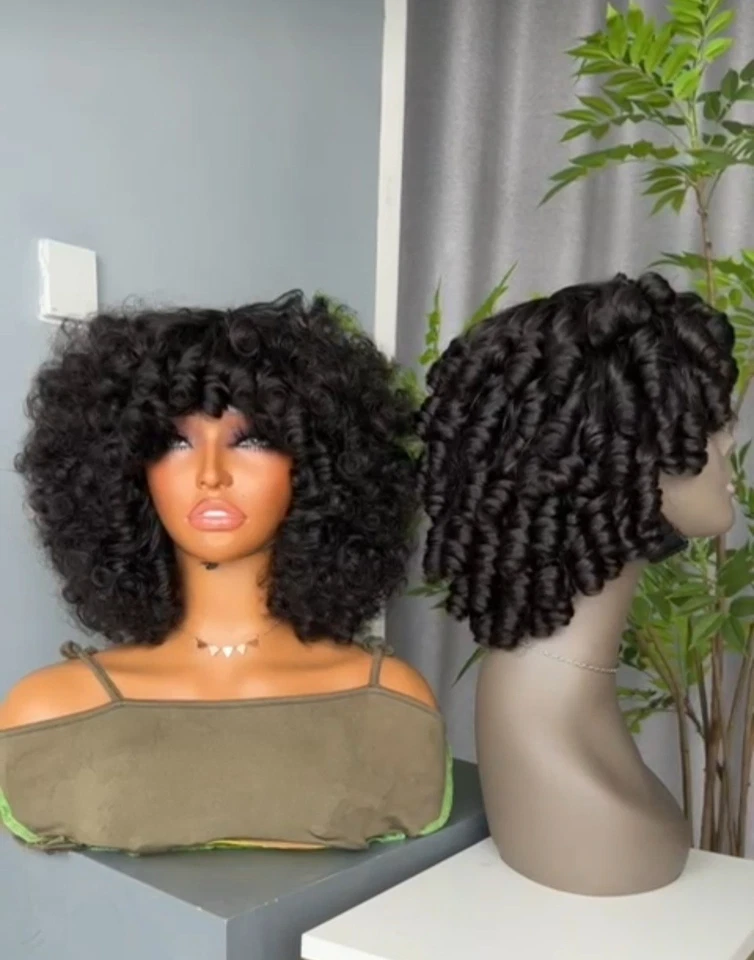 100% Vietnamese Human Hair SDD Rose Curls with Bangs Free Shipping. 250% Density - Image 2 of 2