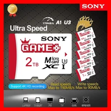 Sony 2TB 1TB 512GB 256GB 128GB 64GB Micro SD TF Card U3 C10 4K Flash Memory Card