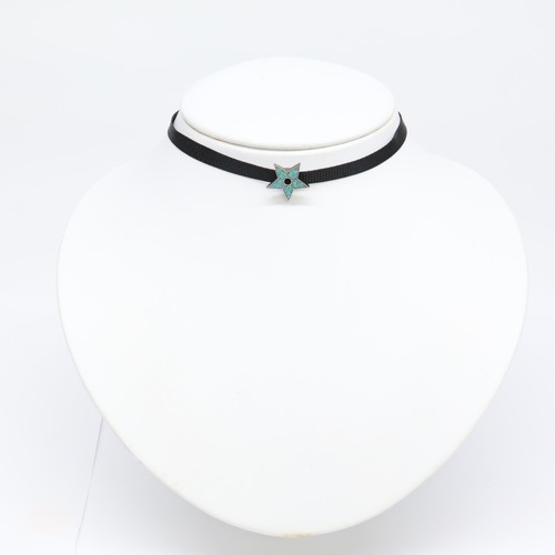 Christian Dior Star Choker (necklace) Antique Silver Color/Blue/Black - Picture 7 of 7