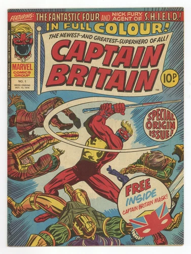 Captain Britain 1B Mask Not Included FN/VF 7.0 1976