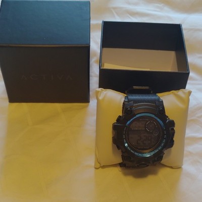 Activa Resilience Series Men's Digital Sport Watch Shock Resistant Black Rubber 