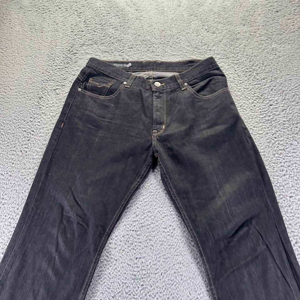 Jeans Vintage Current Para Hombre 34x30 Negro Lavado Oscuro Algodón Calce Ajustado Denim Foto 2 de 4