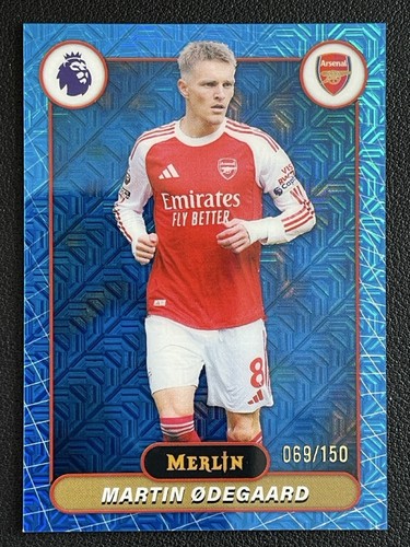 Martin Odegaard 2025-26 Topps Merlin Premier League Blue Mojo Refractor /150 #13