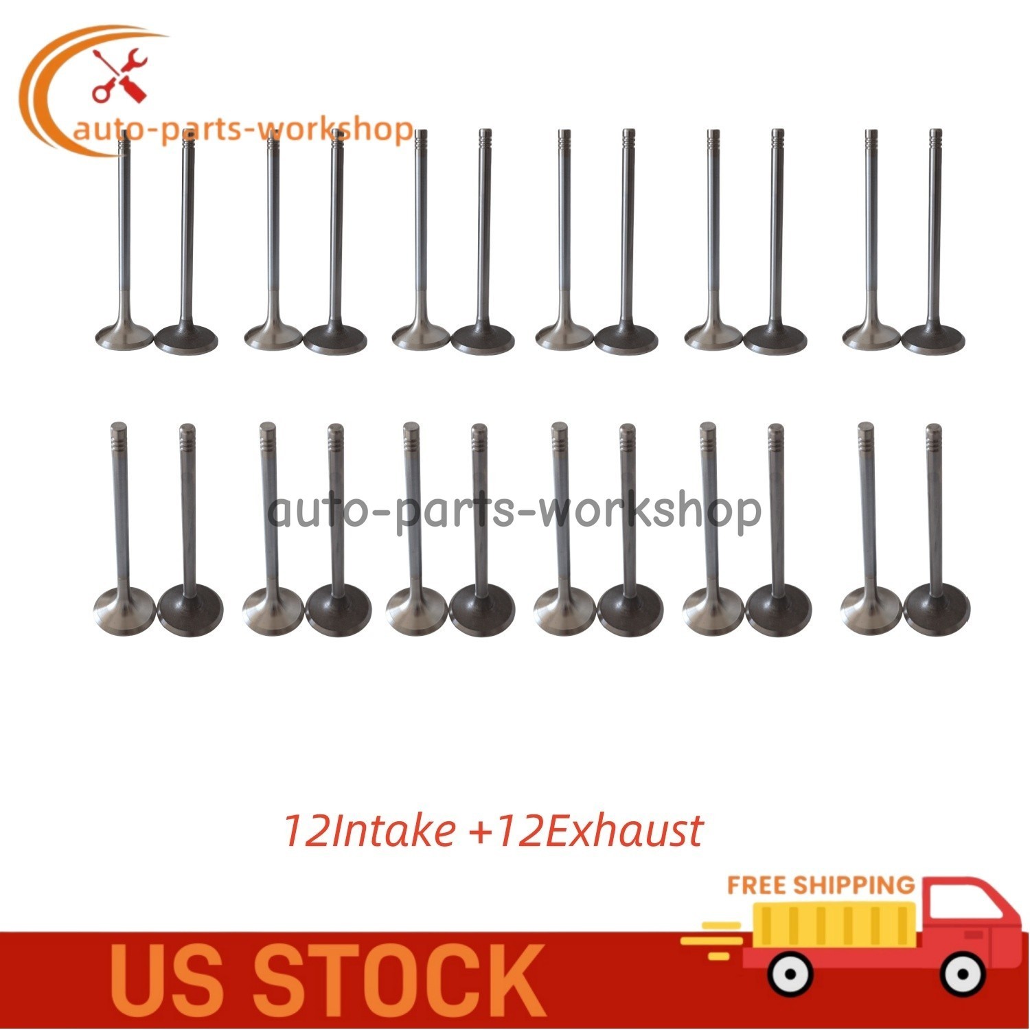 24x Engine Inlet & Outlet Valve Set For BMW 330i 530i M3 E36 E39 E46 M52 M54 USA