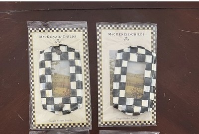 2 Brand New Mackenzie Childs Courtly Check Single Rocker Switch Outlet Cover