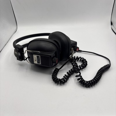 Vintage Rystl SH-803A Black Wired Volume Control Dynamic Stereo Headphones JAPAN
