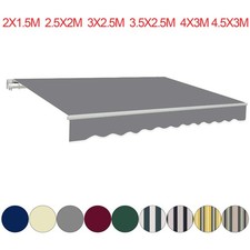 Garden Patio Awning Canopy Sun Shade Shelter Replacement Fabric Top Cover+Frill