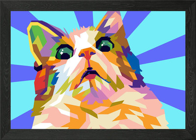 Scared Cat Meme Gerahmtes Wandbild Poster Leinwanddruck Bild