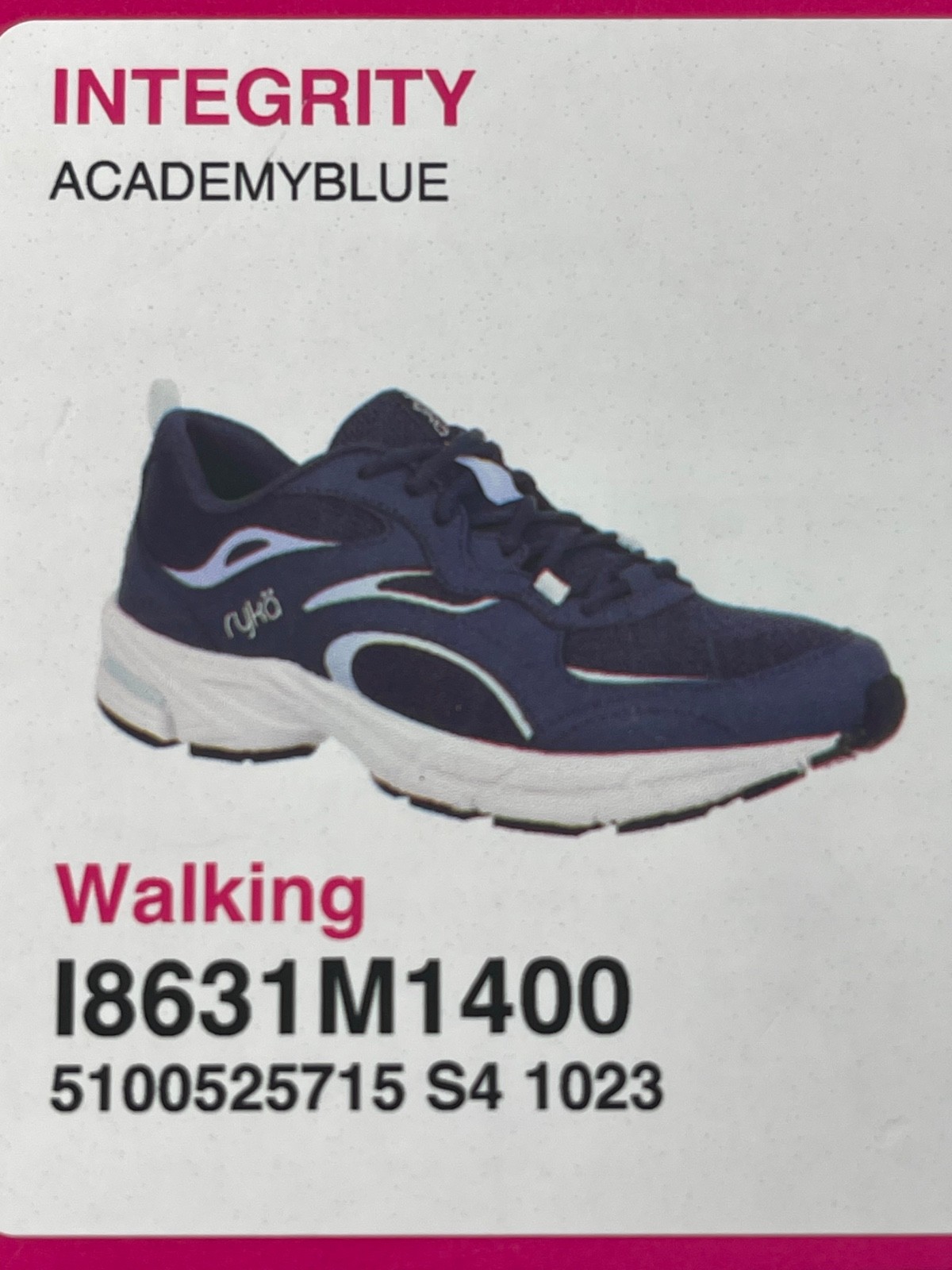 Women's RYKA Integrity Light Mesh Walking Sneaker 6 7.5 8 8.5 9 10 Shoe Blue $75