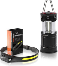 Rechargeable LED Headlamp  Lantern - 5 Modes, 4X Brighter for Camping  Hiking