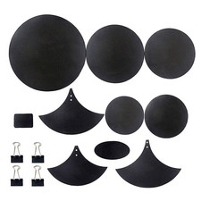 14PCS Black Rubber Foam Bass Snare Drum Sound Off Quiet Mute Practice Pad Set