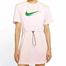 NIKE WOMEN SPORTSWEAR ICON CLASH DRESS 100 COTTON PINK sz M L XL 1X 2X 3X