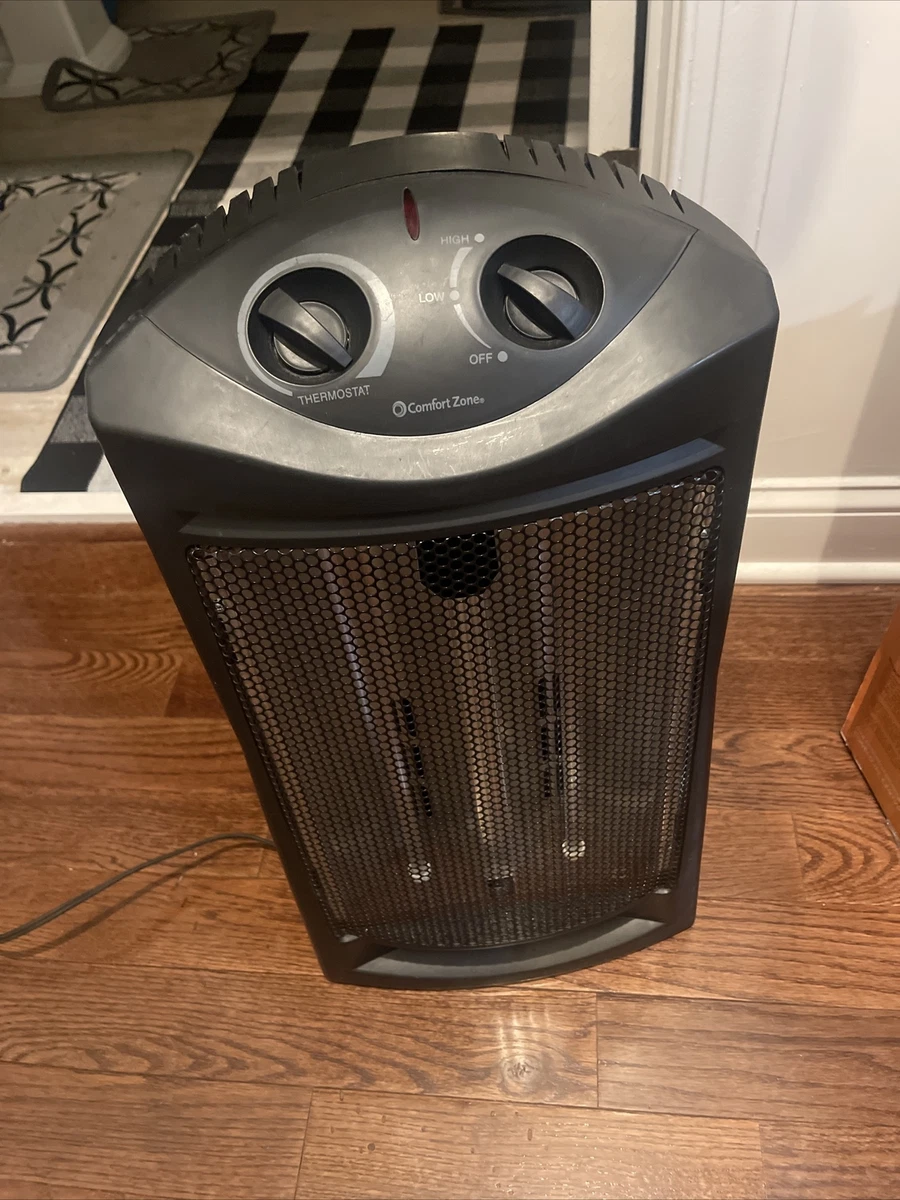 comfort zone CZQTV007BK 1500W Radiant Quartz Heater - Black 75877251473 |  eBay