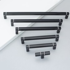 MFYS Black Crystal Drawer Pull Knob Cabinet Handle Dresser Pulls Knobs