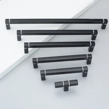 MFYS Black Crystal Drawer Pull Knob Cabinet Handle Dresser Pulls Knobs