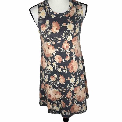 NEW Fortune + Ivy Womens Small Stretch Sabria Grey Floral Knit Swing Dress  | eBay