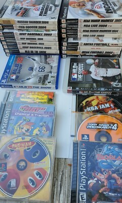 Vtg Video Game Mixed Lot Playstation PS2 PS3 PS4 MLB NBA NCAA NFL FIFA Nascar ++