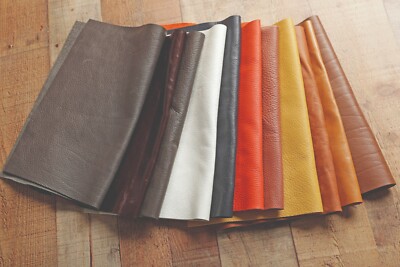 Premium Italian Cowhide Leather Scraps upholstery --- Large Size pieces 12''x12''