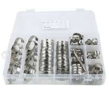 101 Pcs Assorted Stainless Steel Hose Clamp Kit With No Driver Jubilee Clips Set