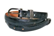 James Reid ltd. Sterling 925 Buckle 3 Piece Genuine Lizard Women s Belt sz 32