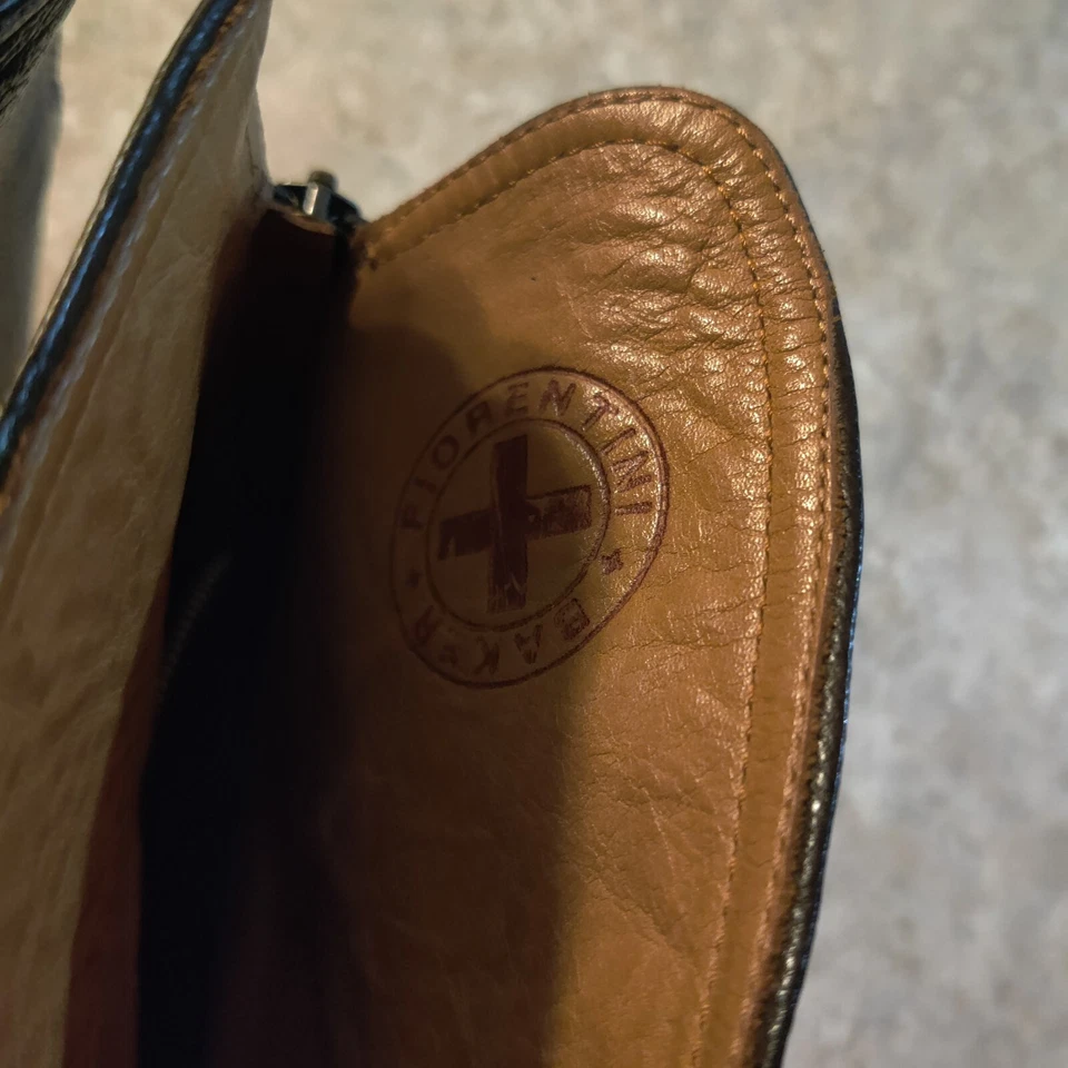 Botas de cuero marrón Fiorentini Baker para mujer talla 40 EE. UU. 8,5 cremallera trasera hechas en Italia Foto 2 de 4