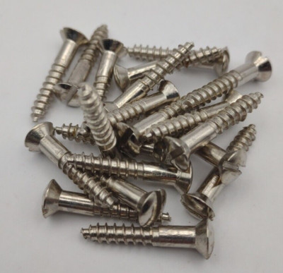 #8 x 1'' Nickel Plated Oval Head Slotted Steel Wood Screws (20) Packs #csp09