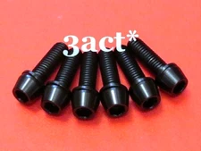 6 - M5 x 16mm Black Taper Head Titanium Bolt Ti Washer - Ritchey WCS 4-Axis Stem