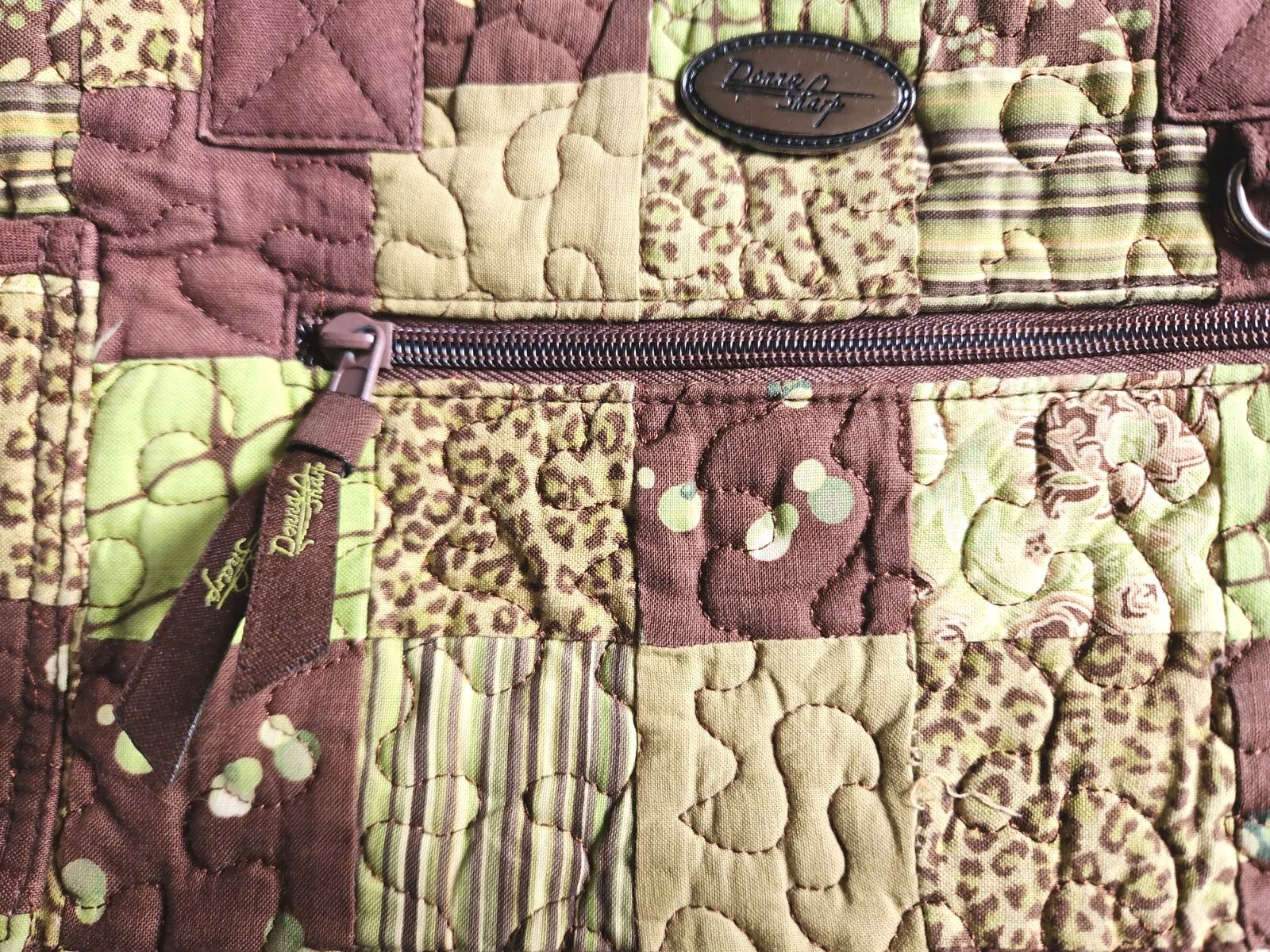 Vintage Donna Sharp Quilted Patchwork Earth Tones… - image 7