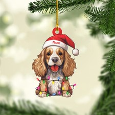 Cocker Spaniel Christmas Light Ornament, Cocker Spaniel dog lover Car Ornament