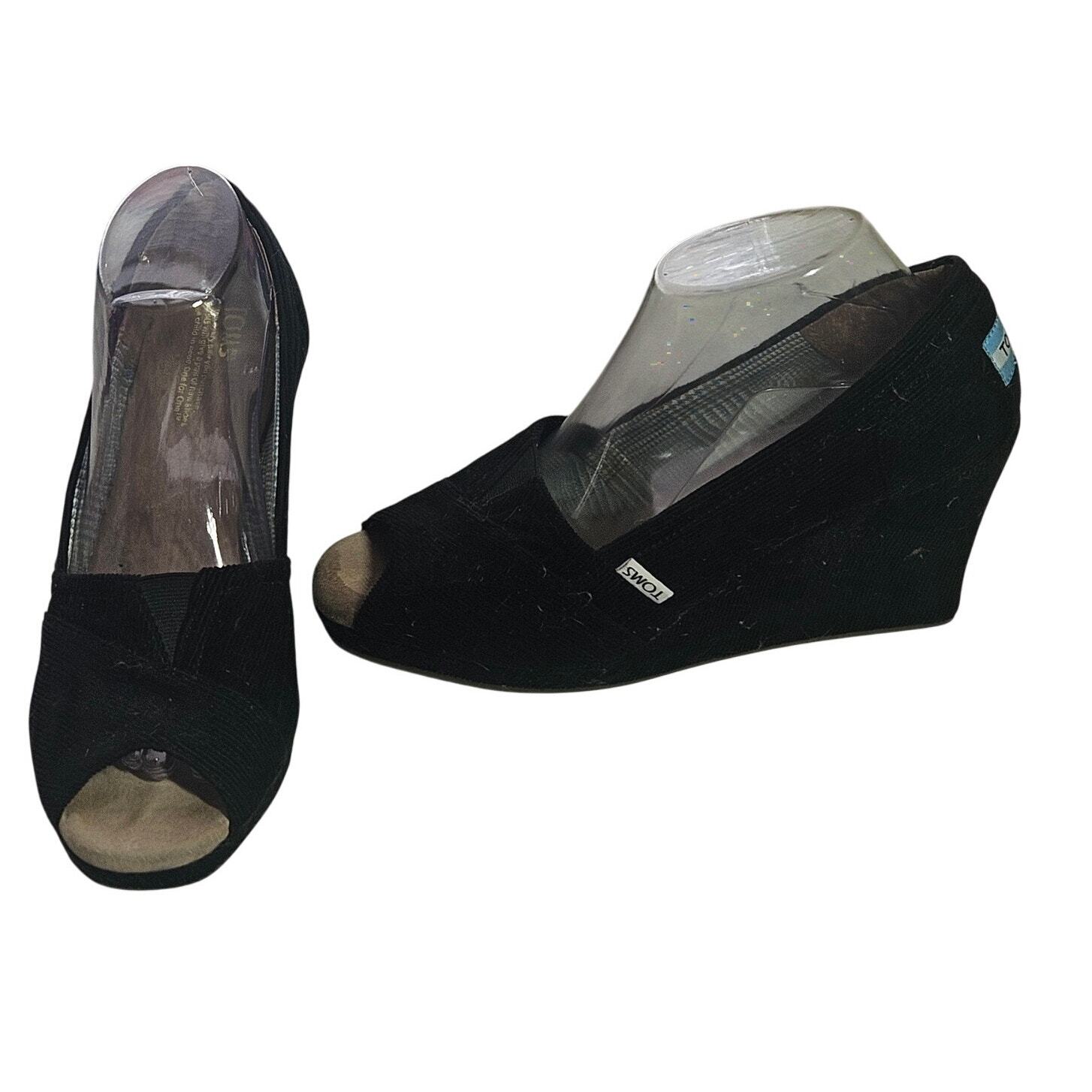 APL Zeppa Toms nera in velluto a coste con punta a pepe taglia 9 5