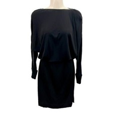 L'Agence Little Black Dress Slinky ZipperNeckline Adjustable Size 2