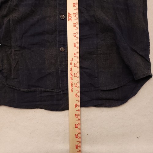 Theory Tartan Flannel Casual Button Up Shirt Boys Size Medium M Blue Gray - Picture 8 of 10