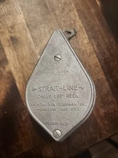 VINTAGE Strait-Line Chalk Line Reel Carpenters Hand Tool Plumb Bob-- WORKS