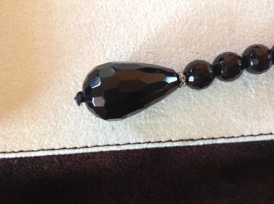 Collana onice con chiusura regolabile a clip in argento e zirconi - Immagine 3 di 3