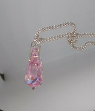 Swarovski Crystal Light Rose AB Teardrop Suncatcher/ Prism; Popular Shape 