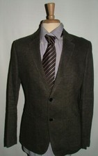 MENS THEORY BLAZER SIZE 40 R 100 LINEN GRAY BLACK HERRINGBONE TWILL 080