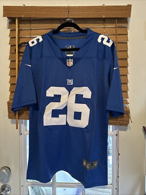 NY Giants (Saquon Barkley) NFL M Stitched Jersey With Accessories