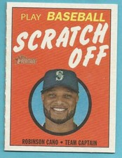 2019 Topps Heritage Baseball Robinson Cano 1970 Play Baseball Scratch Off #13 