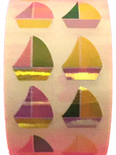 400 Sail Boat stickers in roll of 100 modules 2" x 2", each sticker 1", RMP6104