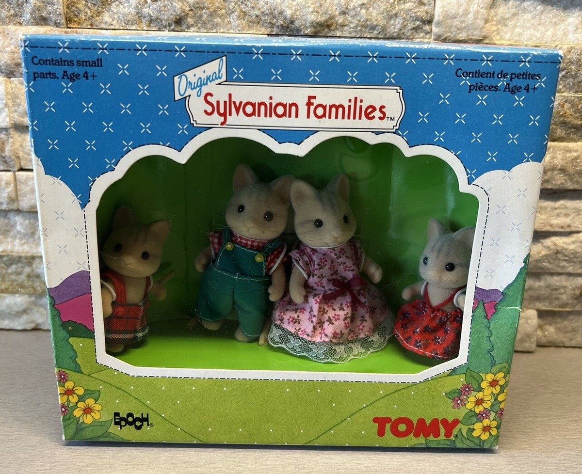 Sylvanian Families Cat-wood Cat Family Rare Tomy New Calico Critters  Vintage HTF