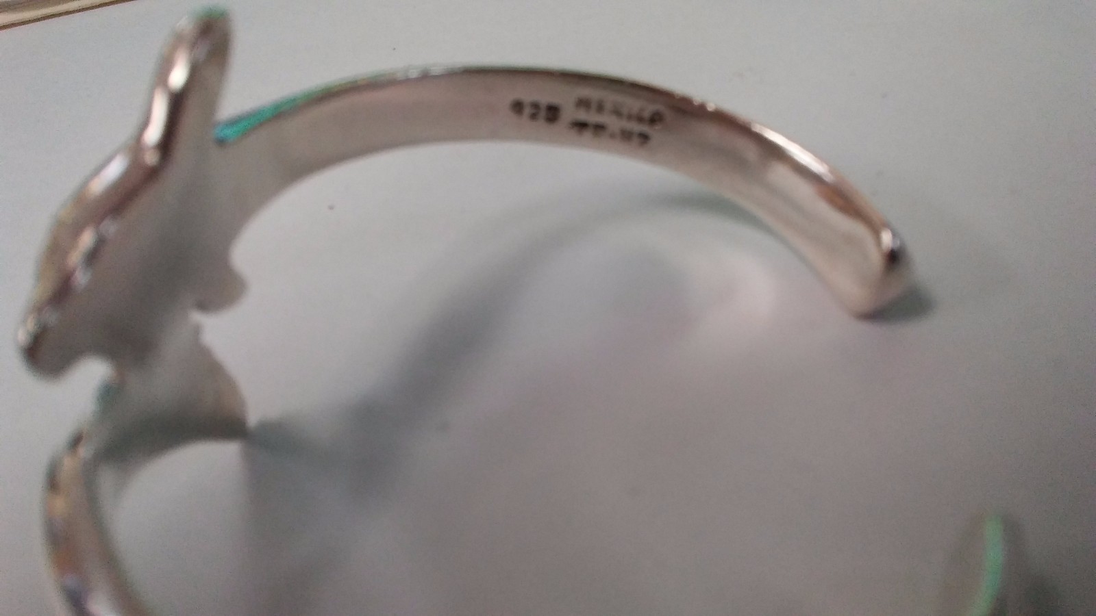 sterling silver dolphin bangle cuff bracelet - image 2