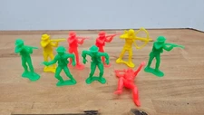 Vintage Tim Mee Auburn Lot of Cowboys & Indians Western Toy Plastic Figures - 9