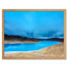 Beautiful Blue Lake China 12X16 Inch Framed Art Print