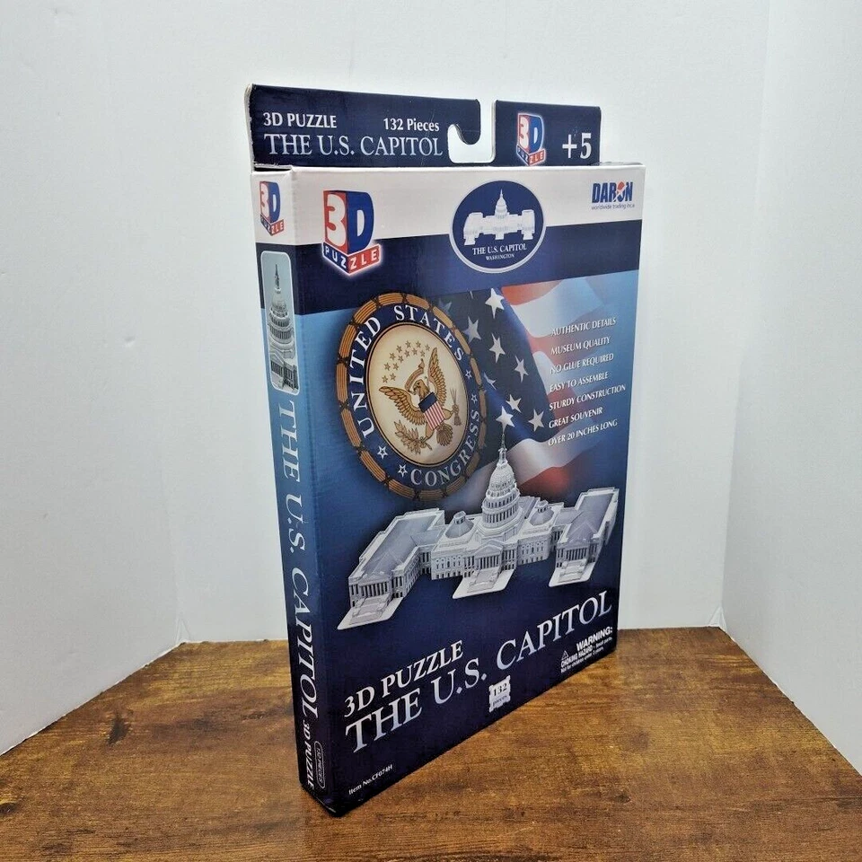 Kit de modelo de rompecabezas 3D de 132 piezas - Edificio del Capitolio de Estados Unidos, edades 5+, más de 20 pulgadas de largo Foto 3 de 4
