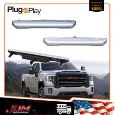 2X Clear White LED Front / Rear Side Marker Light For 20-24 GMC Sierra 2500 3500