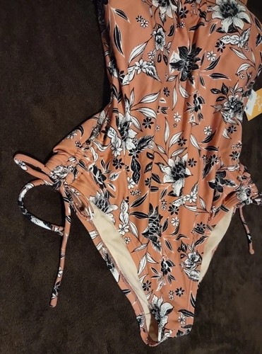 NWT Kona Sol Women's Sz M (8-10) Pink (Mauve) Floral One Piece Bathing Suit NICE - Picture 5 of 15
