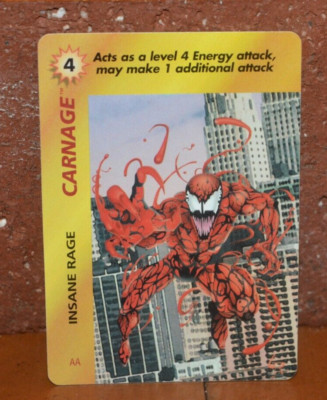 SPIDER-MAN '97 FLEER TRADING CHASE GAME CARD OVER POWER CARNAGE INSANE RAGE