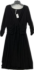 Ny Collection Long Sleeve Dress Womens Size XL Black Ruffles