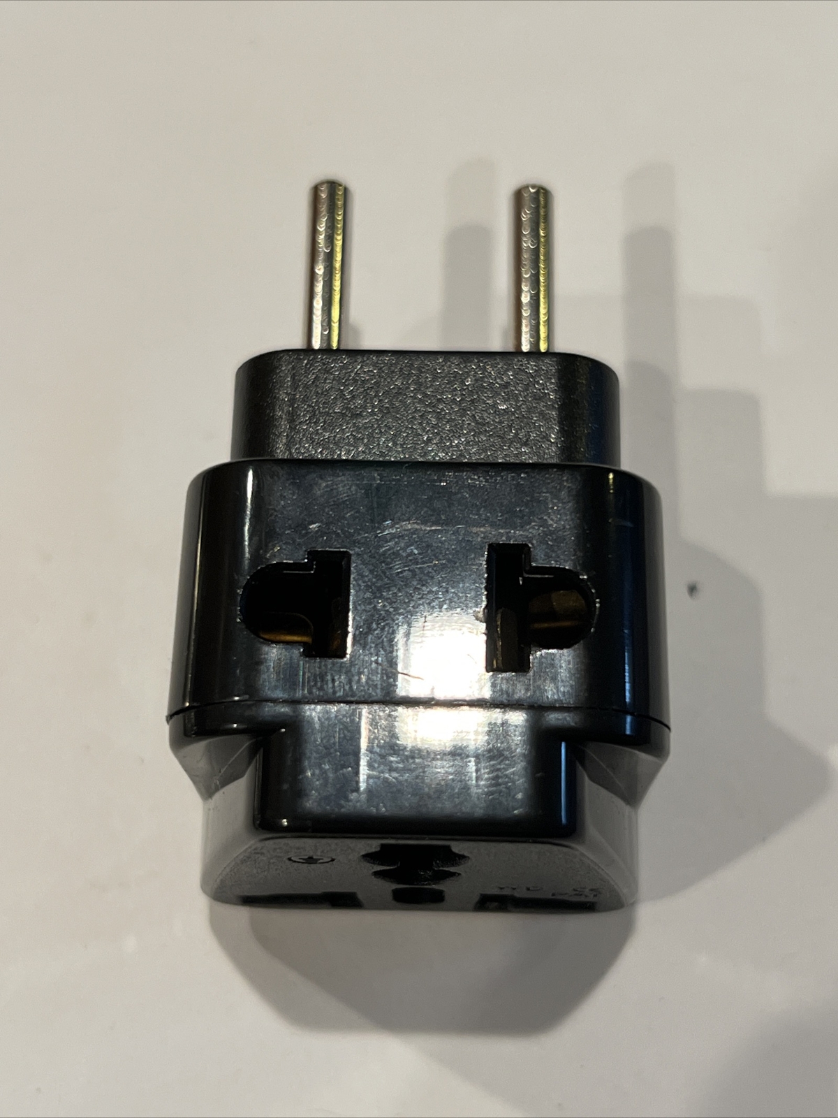 2 In 1 USA To Europe Russia Italy Adapter Plug type C Black